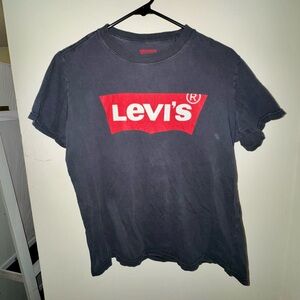 Levi's Charcoal Tee with Vibrant Red Logo